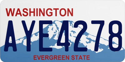 WA license plate AYE4278