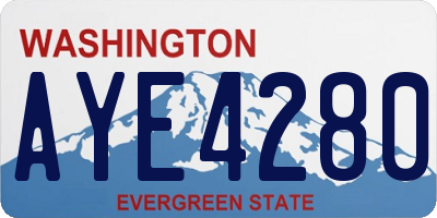 WA license plate AYE4280