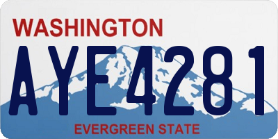 WA license plate AYE4281