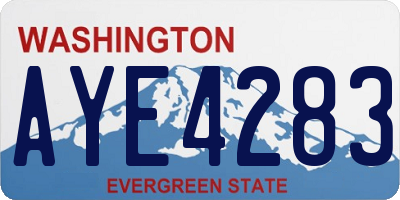 WA license plate AYE4283