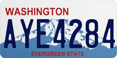 WA license plate AYE4284