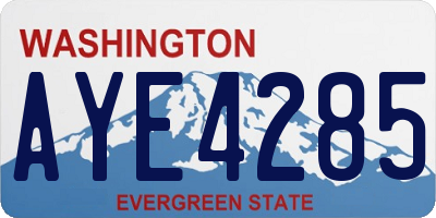WA license plate AYE4285