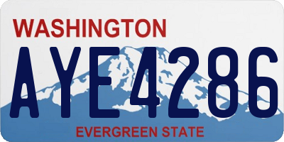 WA license plate AYE4286