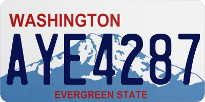 WA license plate AYE4287