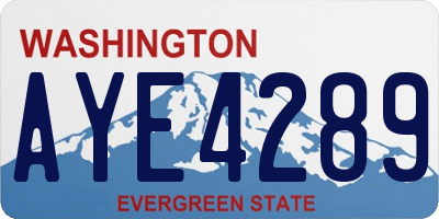 WA license plate AYE4289