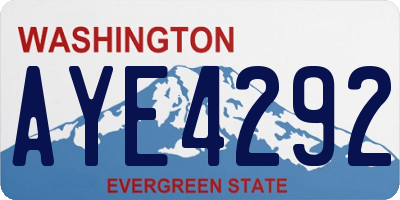 WA license plate AYE4292