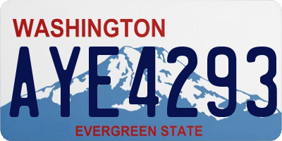 WA license plate AYE4293