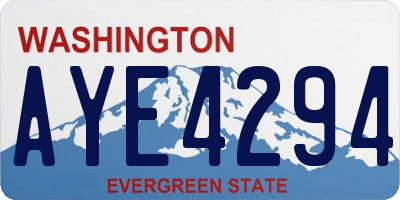WA license plate AYE4294