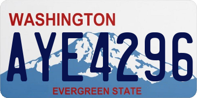 WA license plate AYE4296