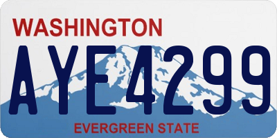 WA license plate AYE4299