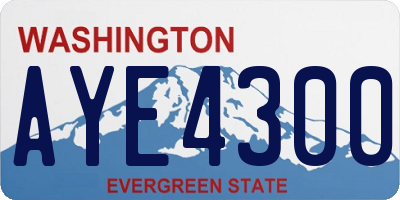 WA license plate AYE4300