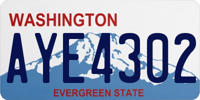 WA license plate AYE4302