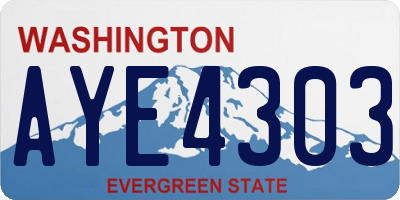 WA license plate AYE4303