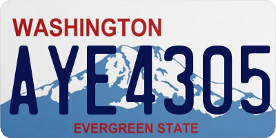 WA license plate AYE4305