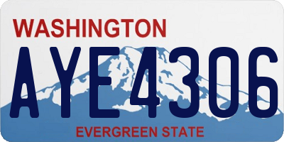 WA license plate AYE4306