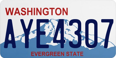 WA license plate AYE4307