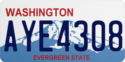 WA license plate AYE4308