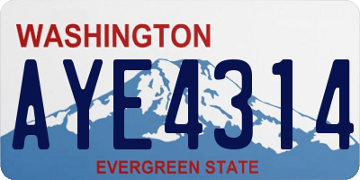 WA license plate AYE4314
