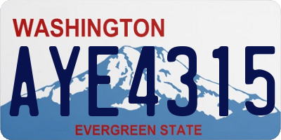 WA license plate AYE4315