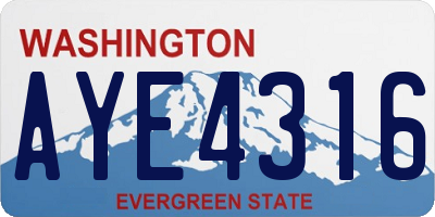 WA license plate AYE4316