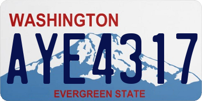WA license plate AYE4317