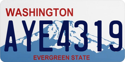 WA license plate AYE4319