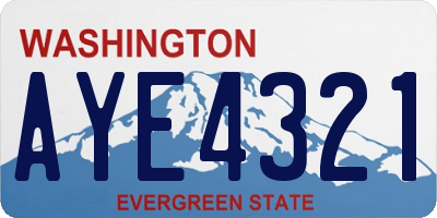 WA license plate AYE4321