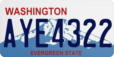 WA license plate AYE4322