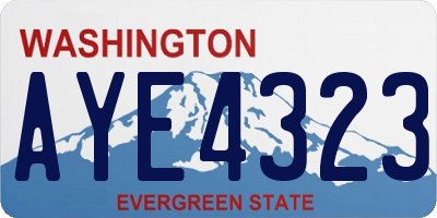 WA license plate AYE4323