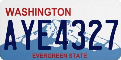 WA license plate AYE4327