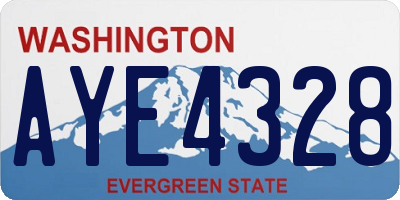WA license plate AYE4328