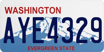 WA license plate AYE4329