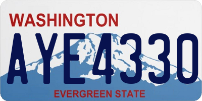 WA license plate AYE4330