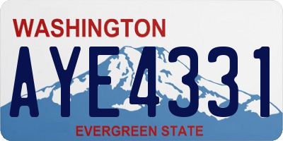 WA license plate AYE4331