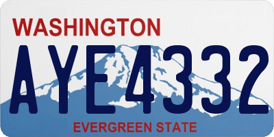 WA license plate AYE4332