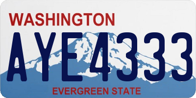 WA license plate AYE4333