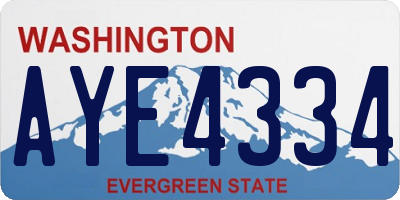 WA license plate AYE4334