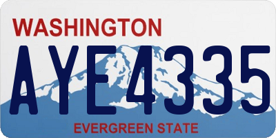 WA license plate AYE4335