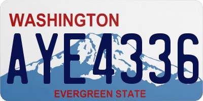 WA license plate AYE4336