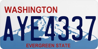 WA license plate AYE4337