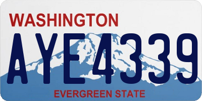 WA license plate AYE4339