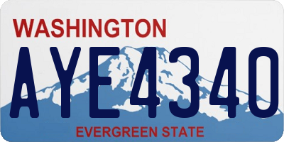 WA license plate AYE4340