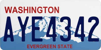 WA license plate AYE4342
