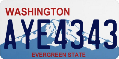 WA license plate AYE4343
