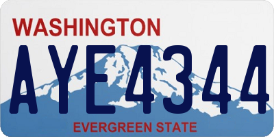 WA license plate AYE4344