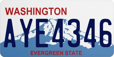 WA license plate AYE4346