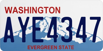 WA license plate AYE4347