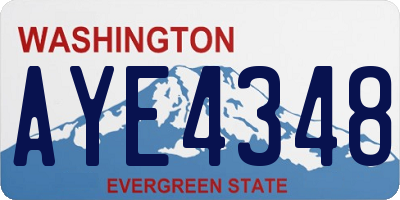 WA license plate AYE4348