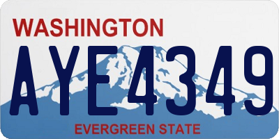 WA license plate AYE4349