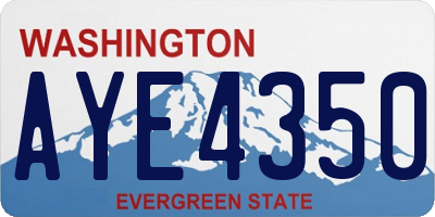WA license plate AYE4350